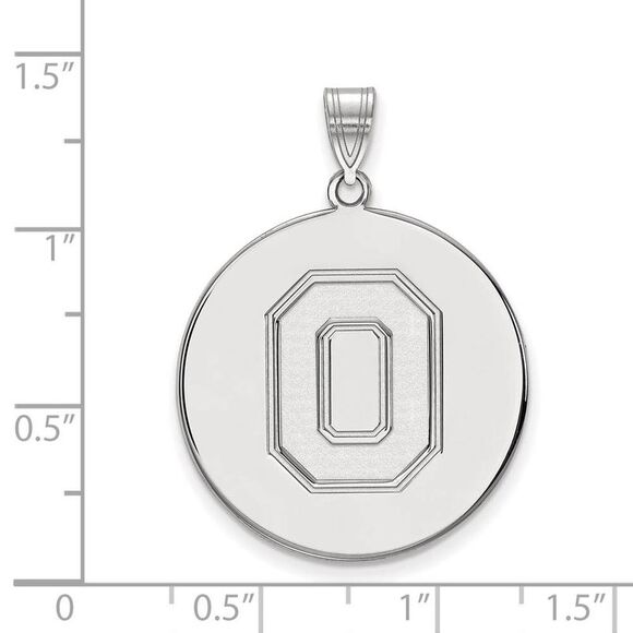 Sterling Silver Ohio State XL Disc Pendant